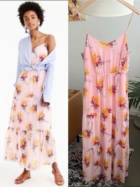 J. Crew Mercantile Floral Bouquet Tiered Maxi Dress